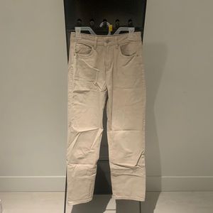“Mom fit” khaki pants